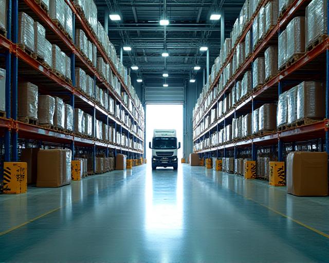 Industrial freight terminal in Detroit